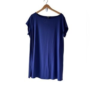Eileen Fisher Boat Neck Viscose short sleeve Dress Size 1X NWOT